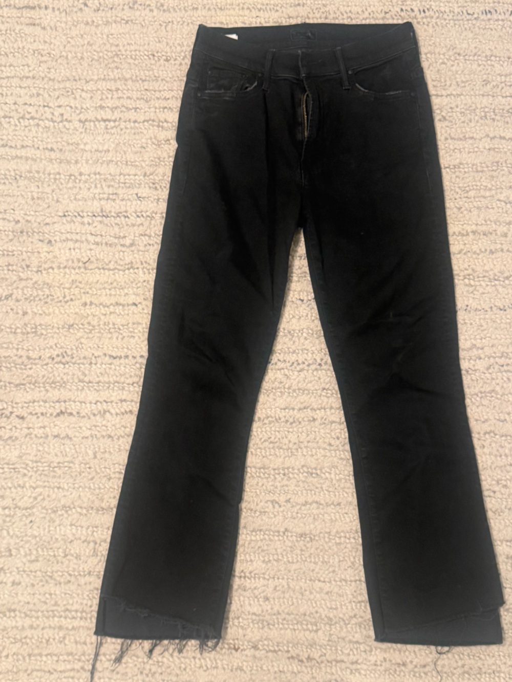 MOTHER black skinny jean - Insider Crop Step Fray in Not Guilty - retailed $228.